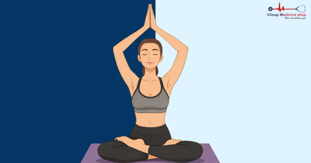 Yoga pose representing mindful physical activity