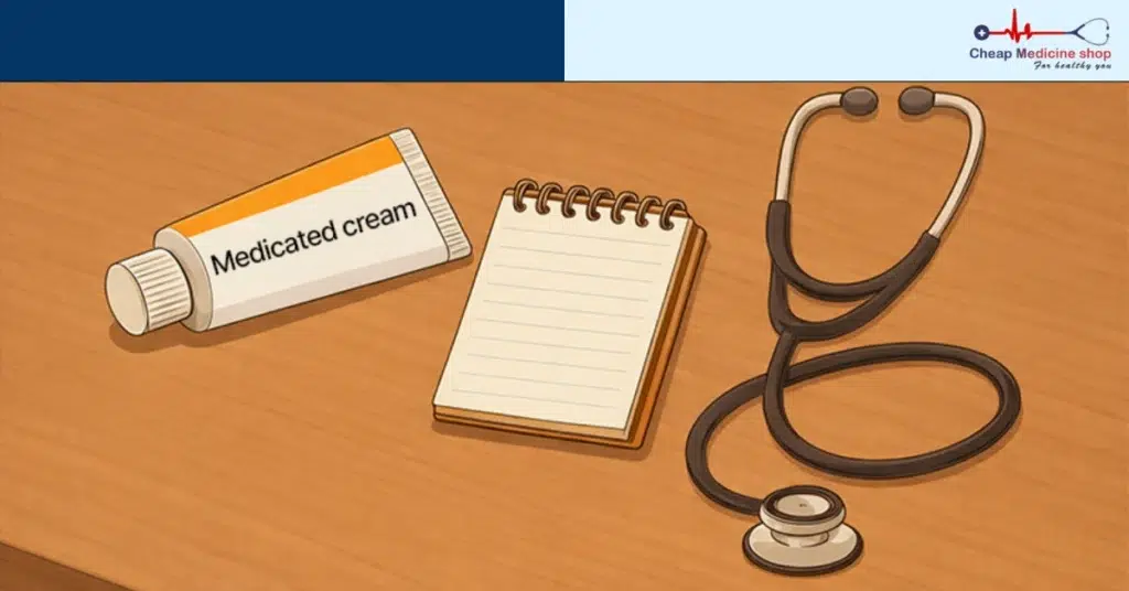 Medicated cream representing treatment under doctor’s care