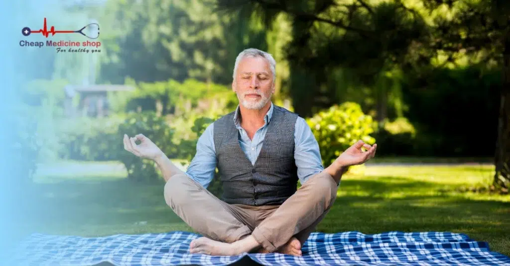older Men meditating
