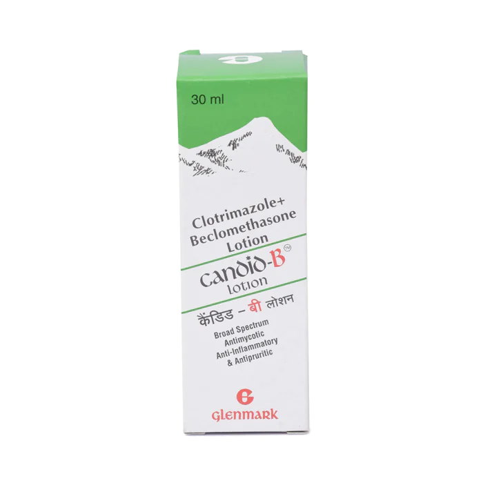 Candid B Lotion 30 ml with Beclometasone Topical and Clotrimazole Topical  