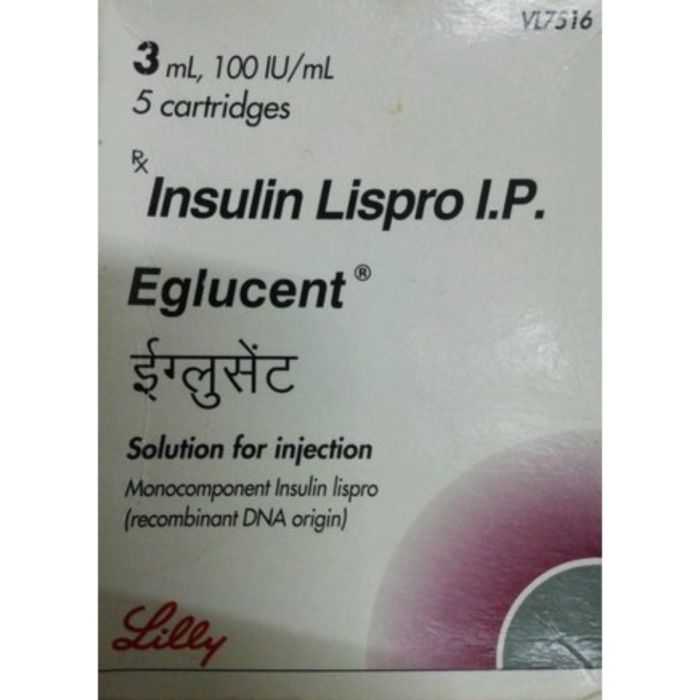Eglucent Rapid 100 IU Solution for Injection with Insulin Lispro