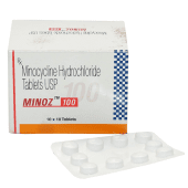 Minoz 100Mg with Minocycline Hydrochloride Front View