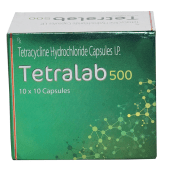 Tetralab 500Mg, Tetracycline Hydrochloride Front View
