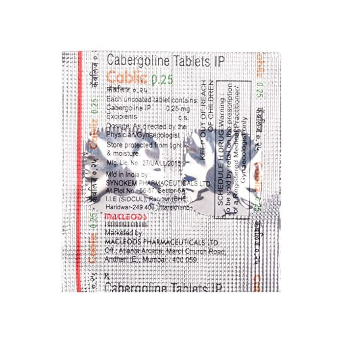Cabliz 0.25mg Tablet with Cabergoline                  