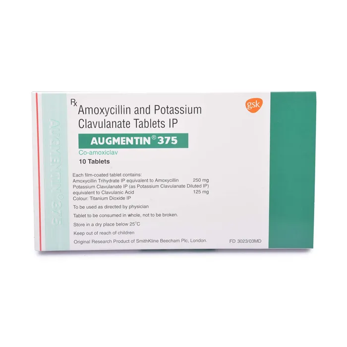 Augmentin 375 Mg Tablet with Amoxicillin Clavulanic Acid                  