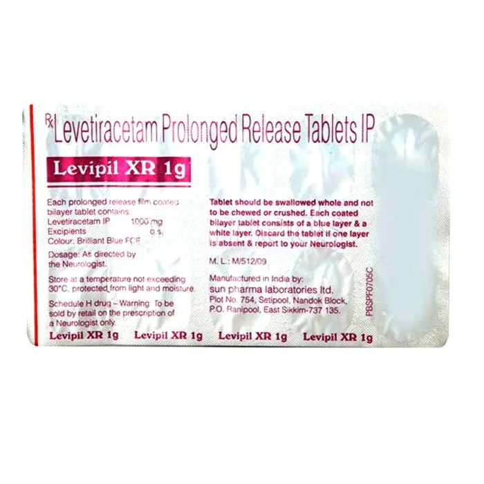 Buy Levipil XR 1000 Mg Tablet (Keppra)