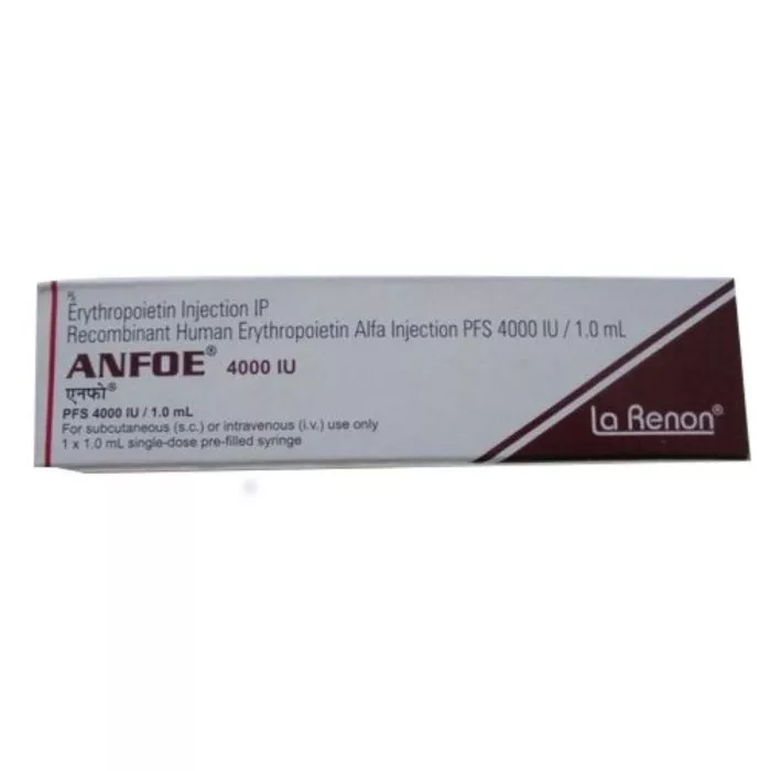 Anfoe 4000 IU Injection 1 ml prefilled syringe with Epoetin Alfa                     