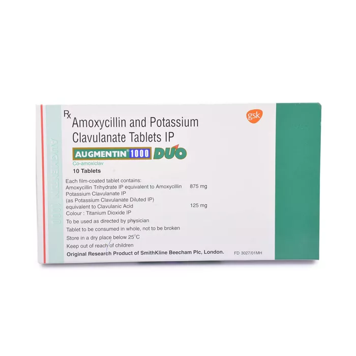 Augmentin 1000 Mg with Amoxicillin Clavulanic Acid         