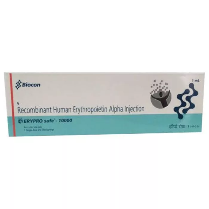 Erypro Safe 6000 IU 0.6 ml Injection with Recombinant Human Erythropoietin Alfa          