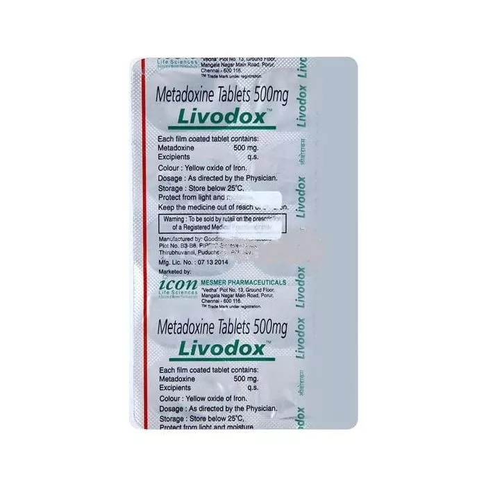 Livodox 500 Mg Tablet with Metadoxine