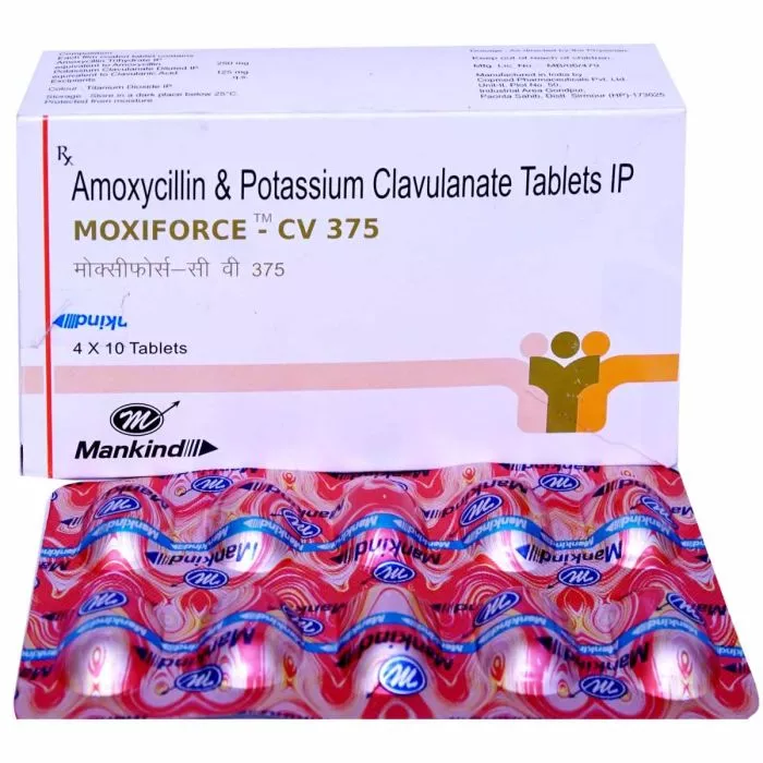 Moxiforce-CV 375 Tablet with Amoxycillin + Clavulanic Acid