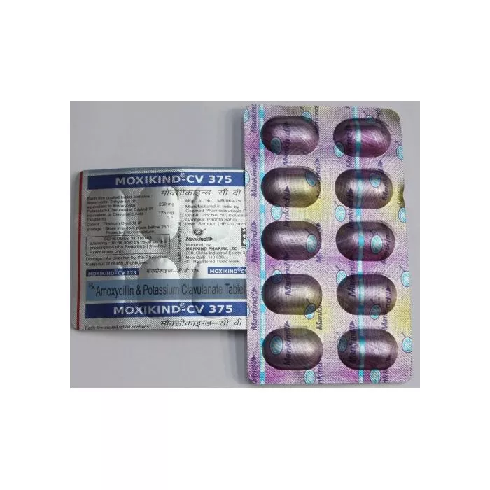 Moxikind-CV 375 Tablet with Amoxycillin + Clavulanic Acid