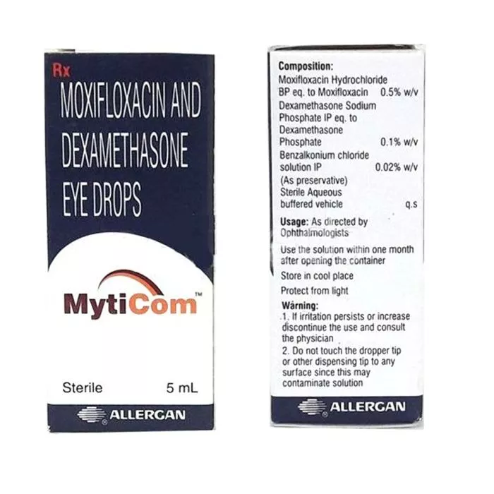 Myticom 5 ml with Dexamethasone + Moxifloxacin