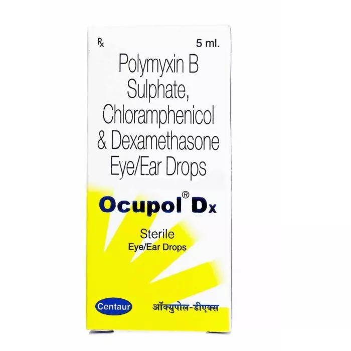 Ocupol DX 5 ml with Chloramphenicol + Dexamethasone  + Polymyxin