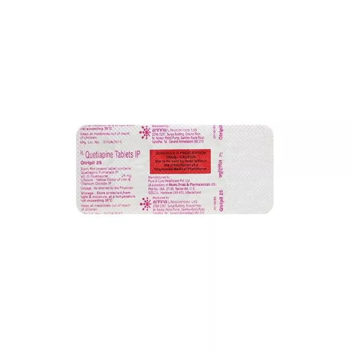 Qtripil 25 Mg Tablet with Quetiapine