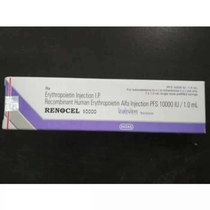 Renocel 10000 IU Injection with Recombinant Human Erythropoietin Alfa                   