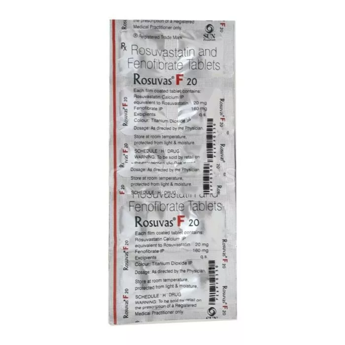 Rosuvas F 20 Tablet with Fenofibrate and Rosuvastatin