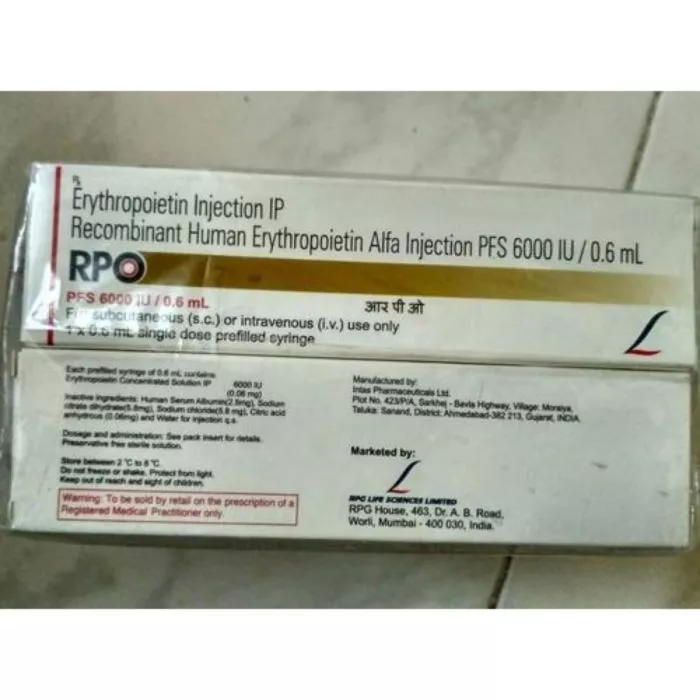 Rpo 6000 IU Injection with Recombinant Human Erythropoietin Alfa