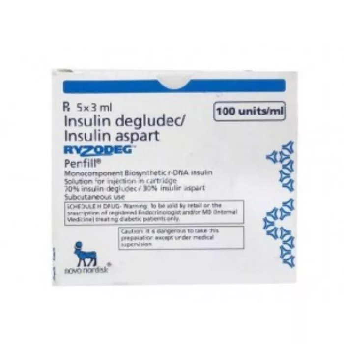 Ryzodeg 100IU/ml Penfill with Insulin Degludec and Insulin Aspart                        