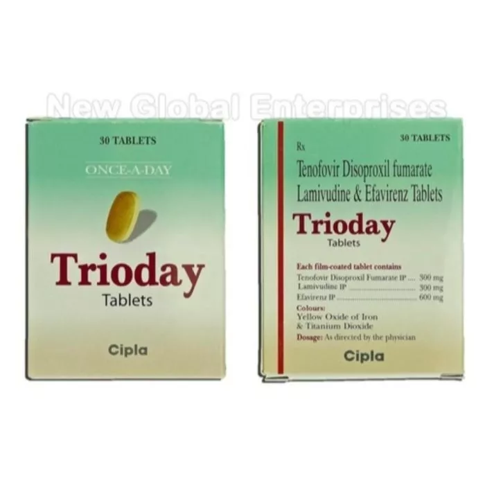 Trioday Tablet 300 Mg+300 Mg+600 Mg with Lamivudine+Tenofovir+Efavirenz