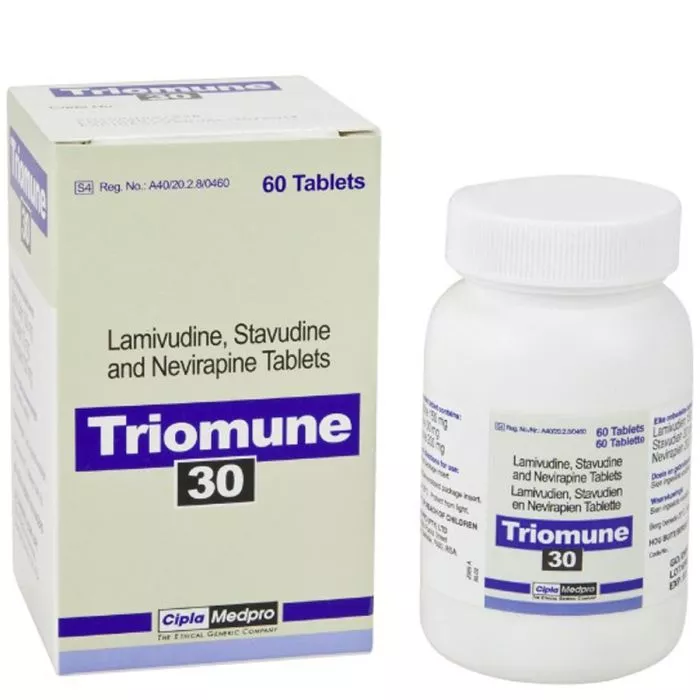Triomune 30+150+200 Mg with Stavudine,Lamivudine and Nevirapine                        