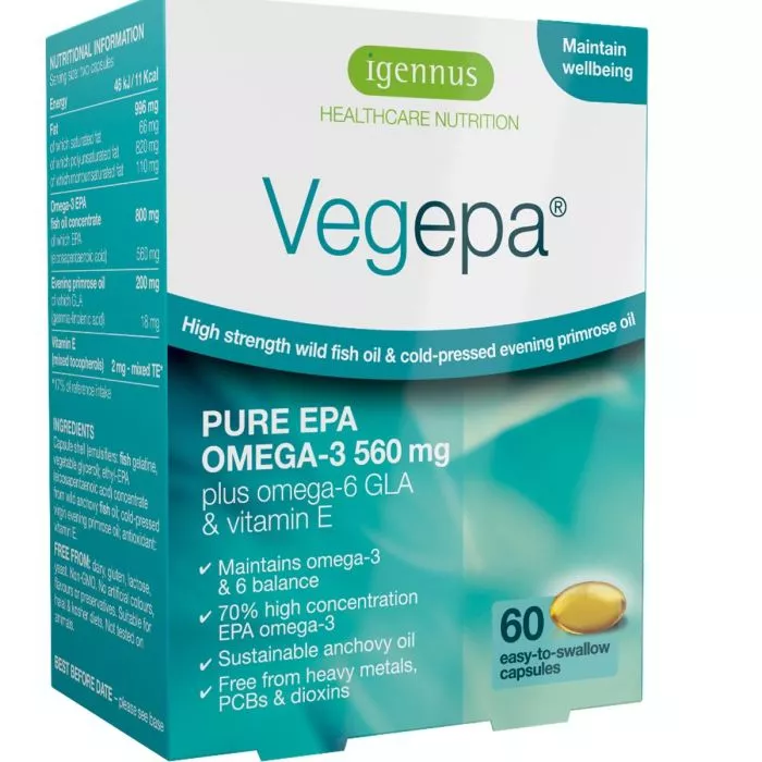 Vegepa Omega 3 EPA 560 Mg with Omega3 & Omega6 fish oil                    