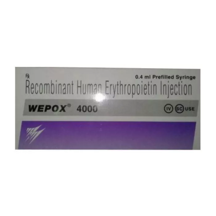 Wepox Safe 4000 IU 0.4 ml Injection with Recombinant Human Erythropoietin Alfa